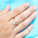 14k Gold Vermeil Moonstone Ring - Harmony - gemstonesilverjewelryus
