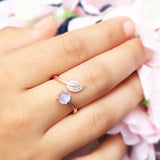 14k Rose Gold Vermeil Moonstone Ring - Harmony - gemstonesilverjewelryus