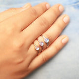 14k Gold Vermeil Moonstone Ring - Soul - gemstonesilverjewelryus