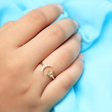 14k Gold Vermeil Moonstone Ring - Luna Thrill - gemstonesilverjewelryus