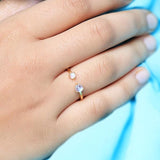 14k Gold Vermeil Moonstone Ring - Melody - gemstonesilverjewelryus