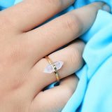 14k Gold Vermeil Moonstone Ring - Sense - gemstonesilverjewelryus
