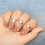 14k Gold Vermeil Moonstone Ring - Honor - gemstonesilverjewelryus