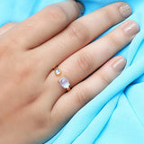14k Gold Vermeil Moonstone Ring - Symphony - gemstonesilverjewelryus