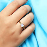 14k Gold Vermeil Moonstone Ring - Favor - gemstonesilverjewelryus