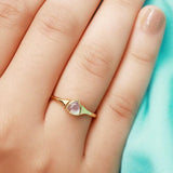 14k Gold Vermeil Moonstone Ring - Novella - gemstonesilverjewelryus