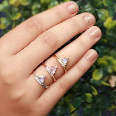 14k Gold Vermeil Moonstone Ring - Ardour - gemstonesilverjewelryus