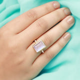 14k Gold Vermeil Moonstone Ring - Essence - gemstonesilverjewelryus