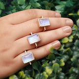 14k Gold Vermeil Moonstone Ring - Essence - gemstonesilverjewelryus