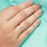 14k Gold Vermeil Moonstone Ring - Chatoyant - gemstonesilverjewelryus