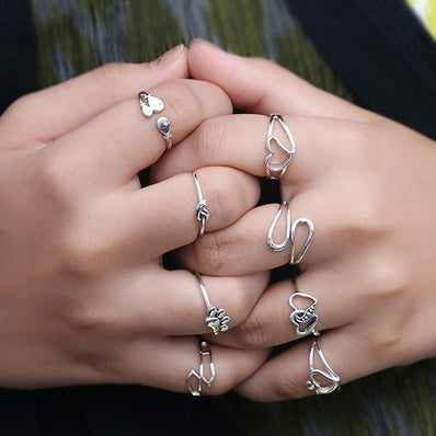 Silver Ring-Wavy Heart