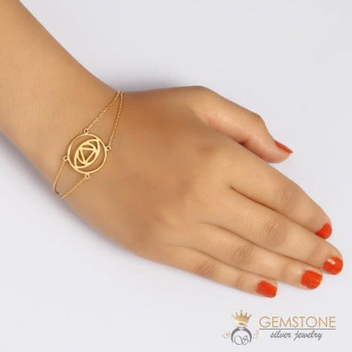 14KT YELLOW GOLD -BROW CHAKRA BRACELET - Gemstone Silver Jewelry