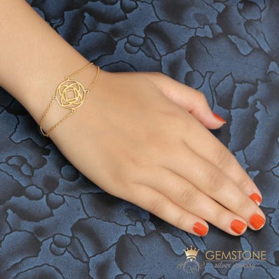 14KT YELLOW GOLD -BASE CHAKRA BRACELET - Gemstone Silver Jewelry