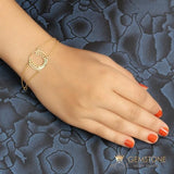 14KT YELLOW GOLD -HORSESHOE GOOD KARMA CHAKRA BRACELET - gemstonesilverjewelryus
