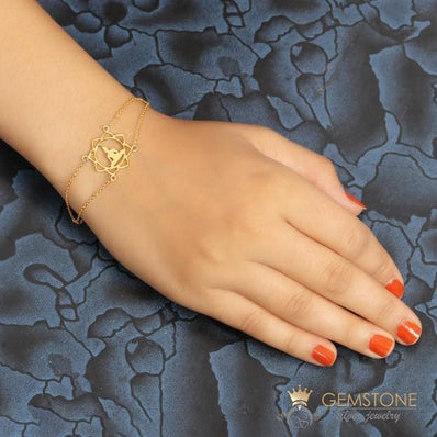 14KT YELLOW GOLD -BUDDHA GOOD KARMA CHAKRA BRACELET - Gemstone Silver Jewelry