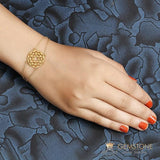 14KT YELLOW GOLD -HEART CHAKRA BRACELET - gemstonesilverjewelryus