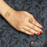 14KT YELLOW GOLD -HEART CHAKRA RING - gemstonesilverjewelryus