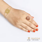 14KT ROSE GOLD -HEART CHAKRA RING - gemstonesilverjewelryus