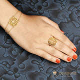 14KT YELLOW GOLD -SOLAR PLEXUS GOOD KARMA CHAKRA RING - gemstonesilverjewelryus