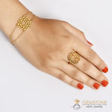 14KT YELLOW GOLD -SOLAR PLEXUS GOOD KARMA CHAKRA RING - gemstonesilverjewelryus
