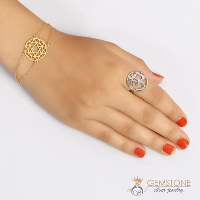 925 STERLING SILVER -OM GOOD KARMA CHAKRA RING - Gemstone Silver Jewelry
