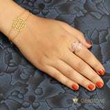 14KT ROSE GOLD -COEXIST GOOD KARMA CHAKRA RING - gemstonesilverjewelryus