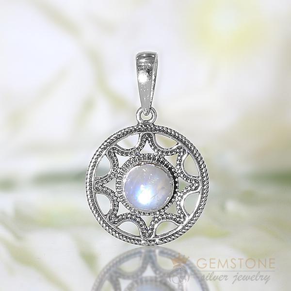 Moonstone Pendant-Core Of Life - Gemstone Silver Jewelry