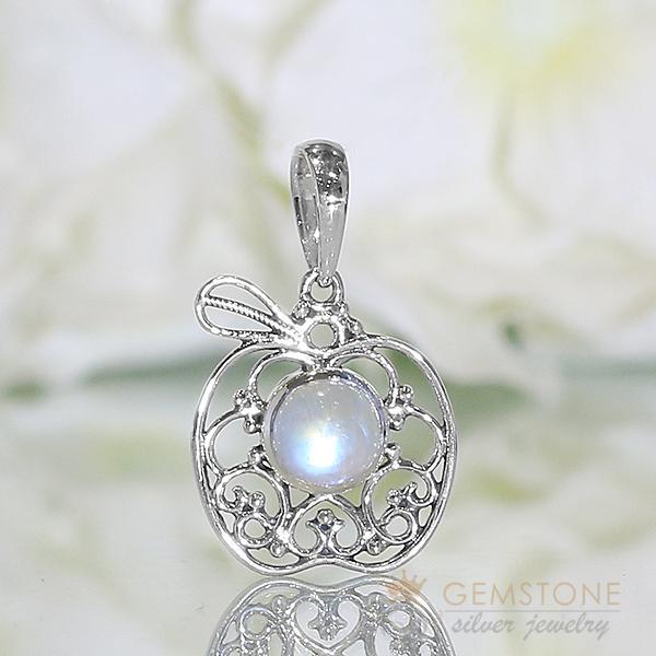 Moonstone Pendant-Forbidden Fruit - Gemstone Silver Jewelry