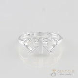 Silver Ring-Cross Love