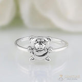 Silver Ring-Cuddly Bear - gemstonesilverjewelryus