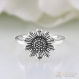 Silver Ring-Daisy Bloom - gemstonesilverjewelryus