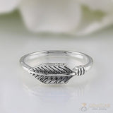 Silver Ring-Dreamy Feather - gemstonesilverjewelryus