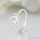 Silver Ring-Exotic Lotus - gemstonesilverjewelryus