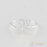 Silver Ring-Fanning Flower
