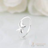 Silver Ring-Gleaming Butterfly