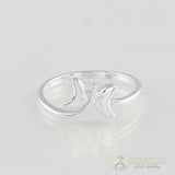 Silver Ring-Gleaming Butterfly