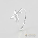 Silver Ring-Gleaming Butterfly