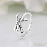 Silver Ring-Luminous Bow - gemstonesilverjewelryus