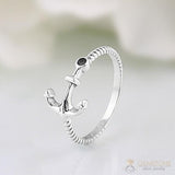 Silver Ring-Timeless Anchor - gemstonesilverjewelryus