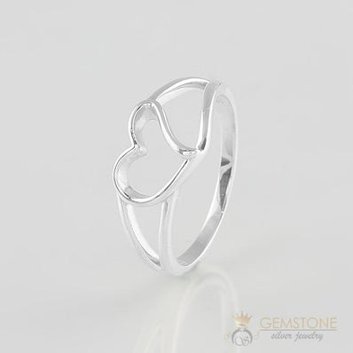 Silver Ring-Wavy Heart