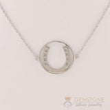 925 STERLING SILVER -HORSESHOE GOOD KARMA CHAKRA NECKLACE - Gemstone Silver Jewelry