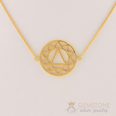 14KT YELLOW GOLD -SOLAR PLEXUS CHAKRA NECKLACE - Gemstone Silver Jewelry