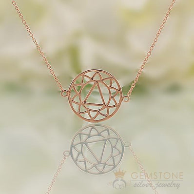 14KT ROSE GOLD -SOLAR PLEXUS CHAKRA NECKLACE - Gemstone Silver Jewelry
