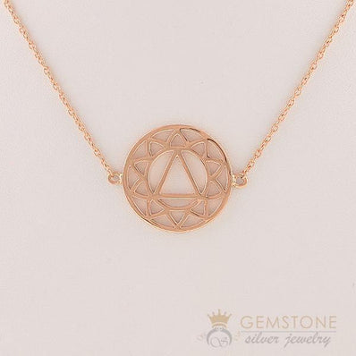 14KT ROSE GOLD -SOLAR PLEXUS CHAKRA NECKLACE - Gemstone Silver Jewelry