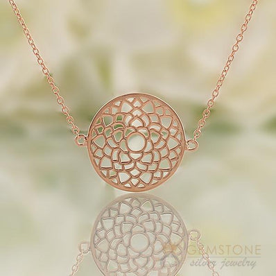 14KT ROSE GOLD -CROWN CHAKRA NECKLACE - Gemstone Silver Jewelry