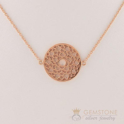 14KT ROSE GOLD -CROWN CHAKRA NECKLACE - Gemstone Silver Jewelry