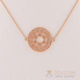 14KT ROSE GOLD -HEART CHAKRA NECKLACE - Gemstone Silver Jewelry
