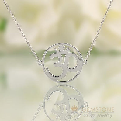 925 STERLING SILVER -CHOKER OM GOOD KARMA CHAKRA NECKLACE - Gemstone Silver Jewelry