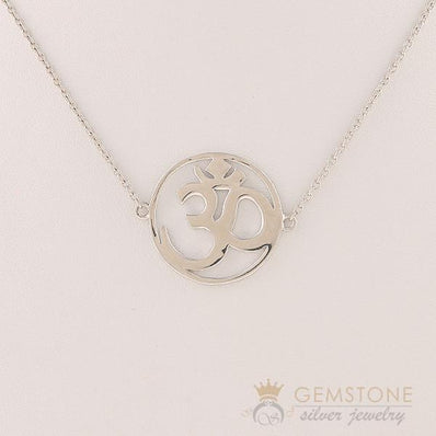 925 STERLING SILVER -CHOKER OM GOOD KARMA CHAKRA NECKLACE - Gemstone Silver Jewelry
