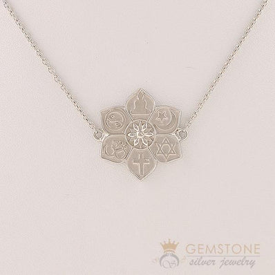 925 STERLING SILVER -COEXIST IN HARMONY CHAKRA NECKLACE - Gemstone Silver Jewelry